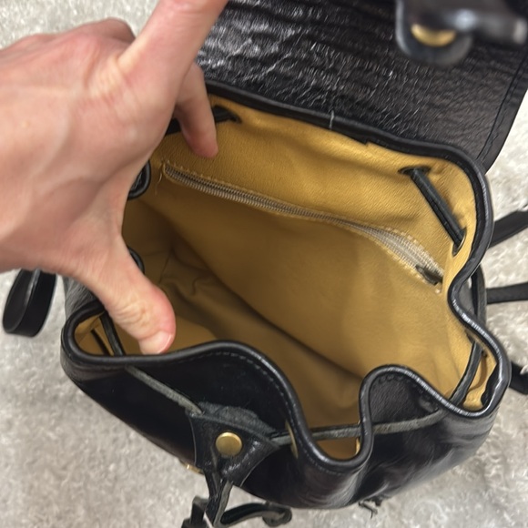 Vera Pelle black leather backpack purse - Picture 8 of 9